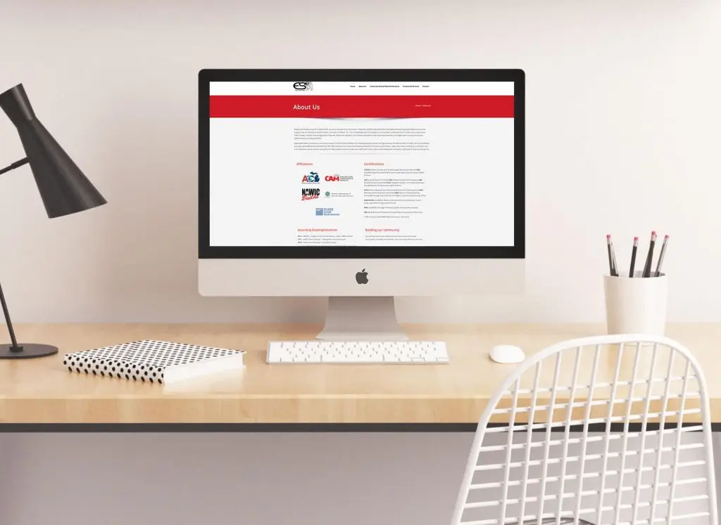 Professional construction company website design About Us page by Vantage Studio