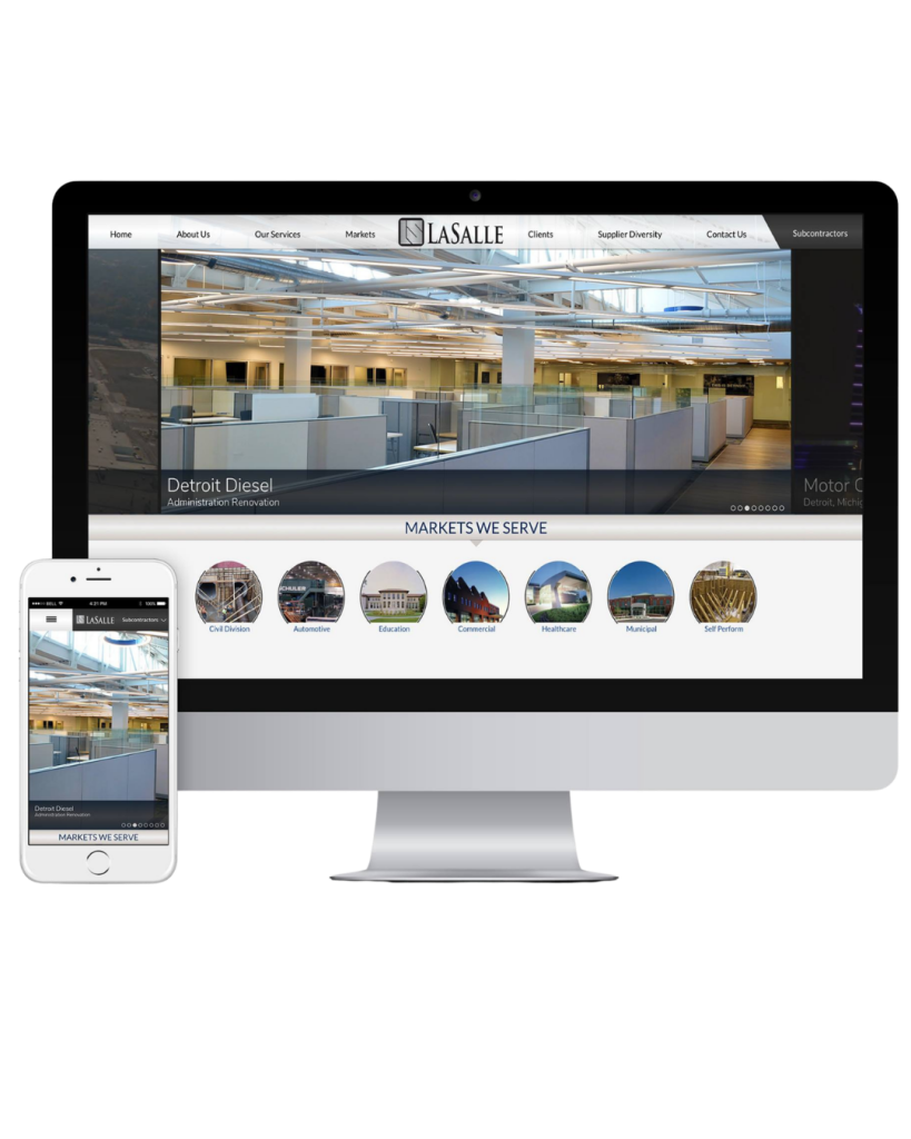 Professional website design for a commercial construction company