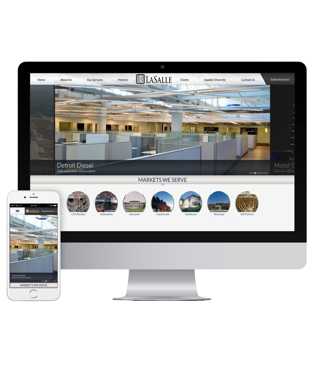 Professional website design for a commercial construction company