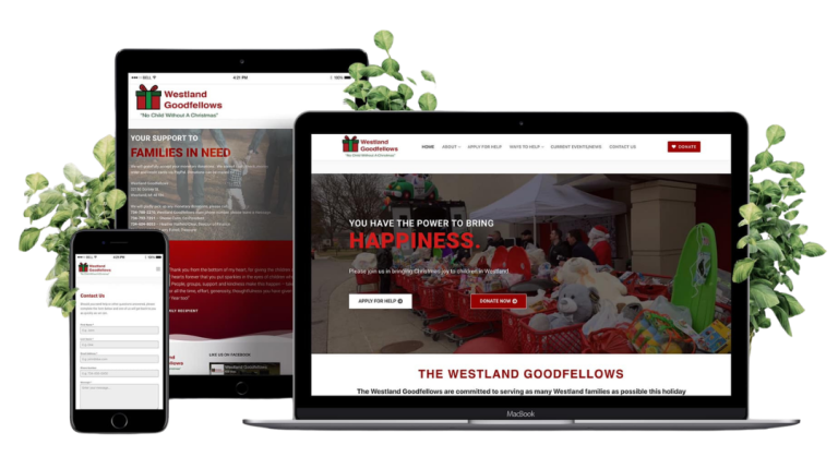 Custom nonprofit website design for a community charity organization