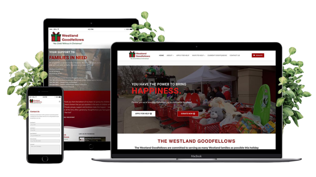 Custom nonprofit website design for a community charity organization